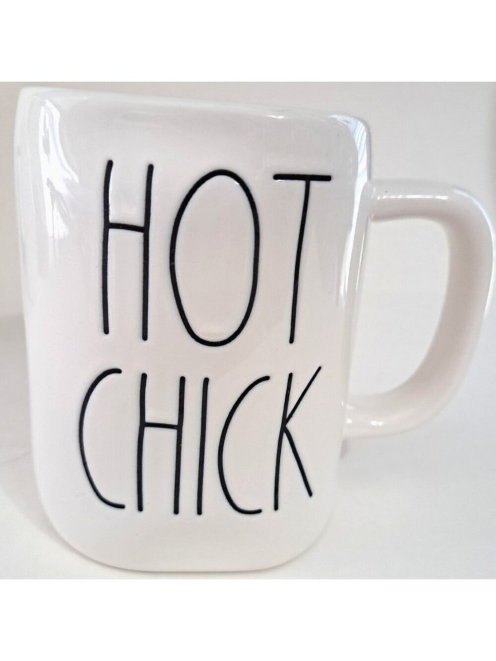 Rae Dunn Artisan Collection  White Pink Mug “Hot Chick”